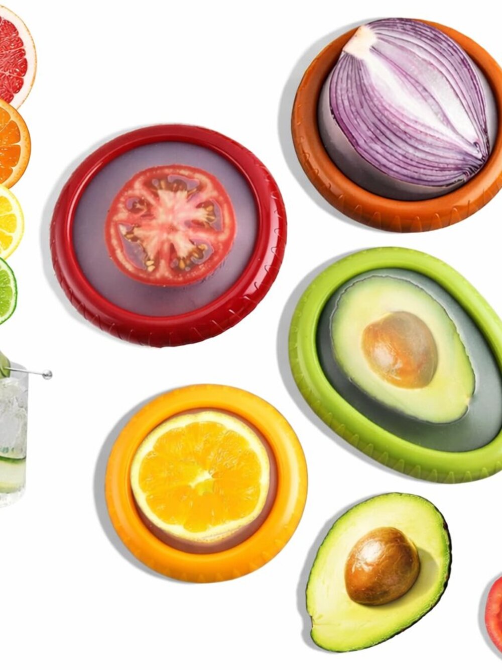 Eco‑Friendly Reusable Silicone Produce Pods – 4‑Pack Stretch Containers
